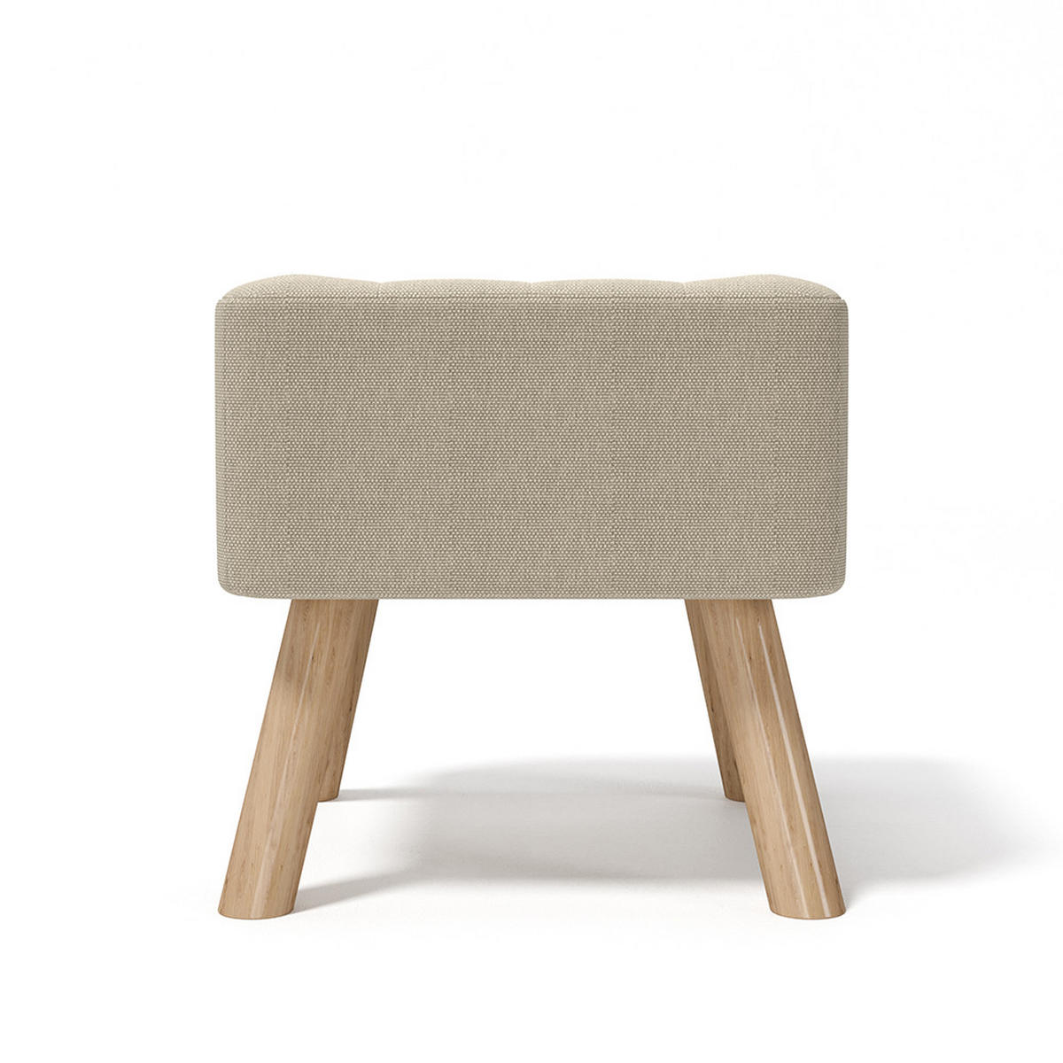 POLSTERHOCKER 39.5/39.5/40 cm Quadratisch Eichenholzbeine Leinen Beige - Beige/Naturfarben, Eichenholz/Holz (39.5/40/39.5cm) - Livingandhome