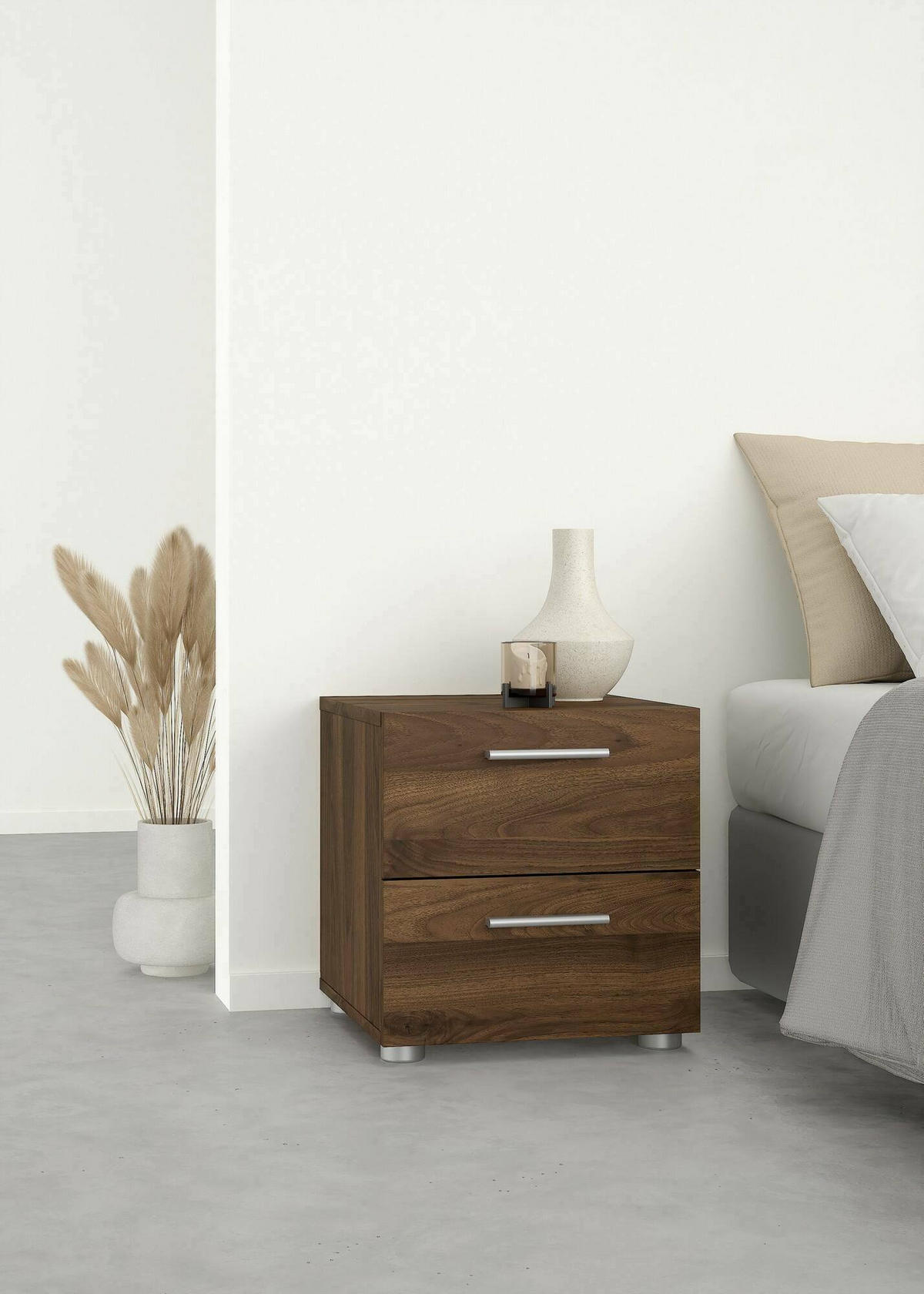 NACHTTISCH Nussbaum 40/40.25/42.3 cm - Braun, Holzwerkstoff (40.25/42.3/40cm) - DMORA