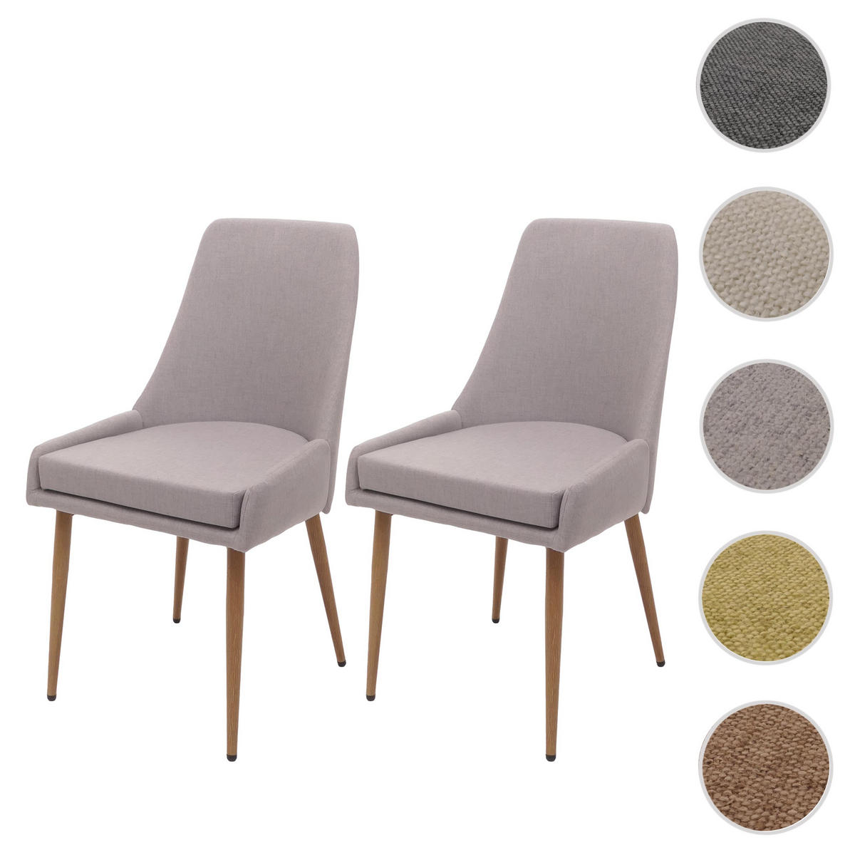 ESSZIMMERSTUHL Hellgrau 2er-Set - Hellgrau, Textil (50/92/60cm) - MCW