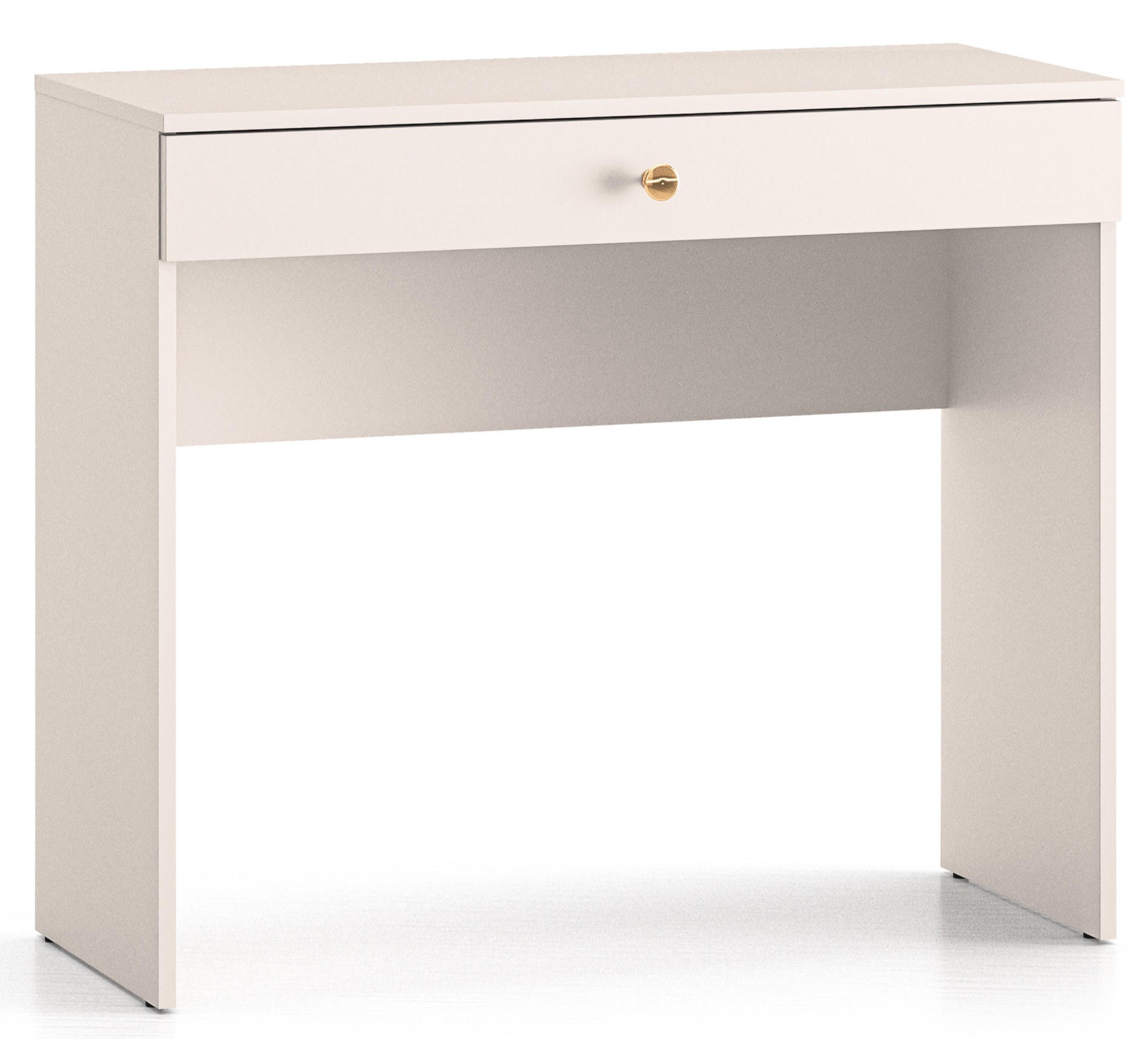 SCHMINKTISCH Selgin Greige 100 cm - Taupe/Goldfarben, Holzwerkstoff/Metall (39.7/100/79cm) - Selsey