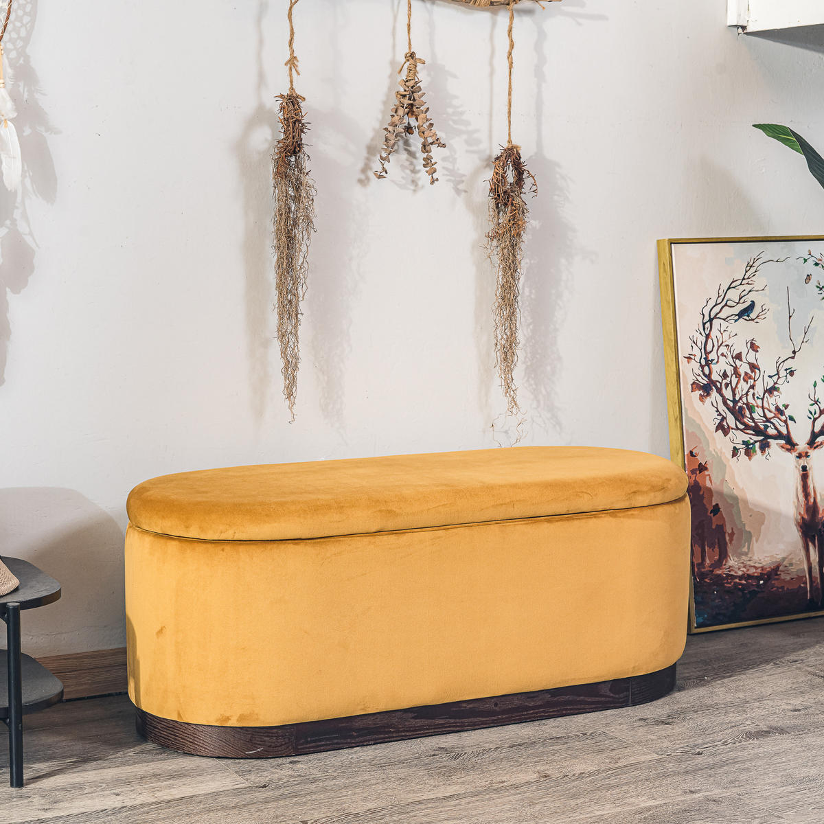 SITZBANK Samt Gelb - Gelb, Textil (100/40/40cm) - Nordlys