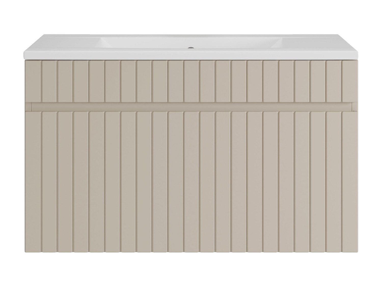 EINZELWASCHTISCH - 80 cm x 46 cm - Holz, Platte - Beige - SATARA - Beige, Holz (80/46/46cm) - Vente-Unique