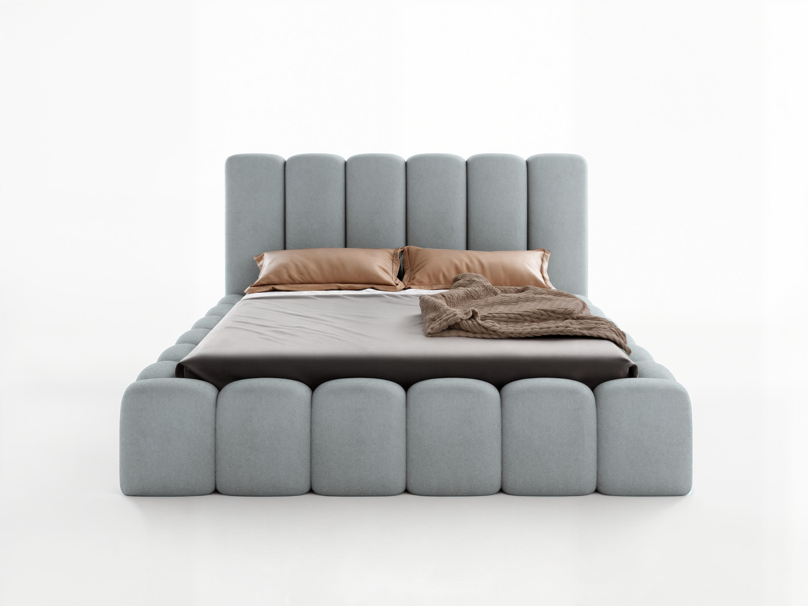 POLSTERBETT VELORA 200x200 GRAU - Grau, Textil (200/200cm) - Luxkor24