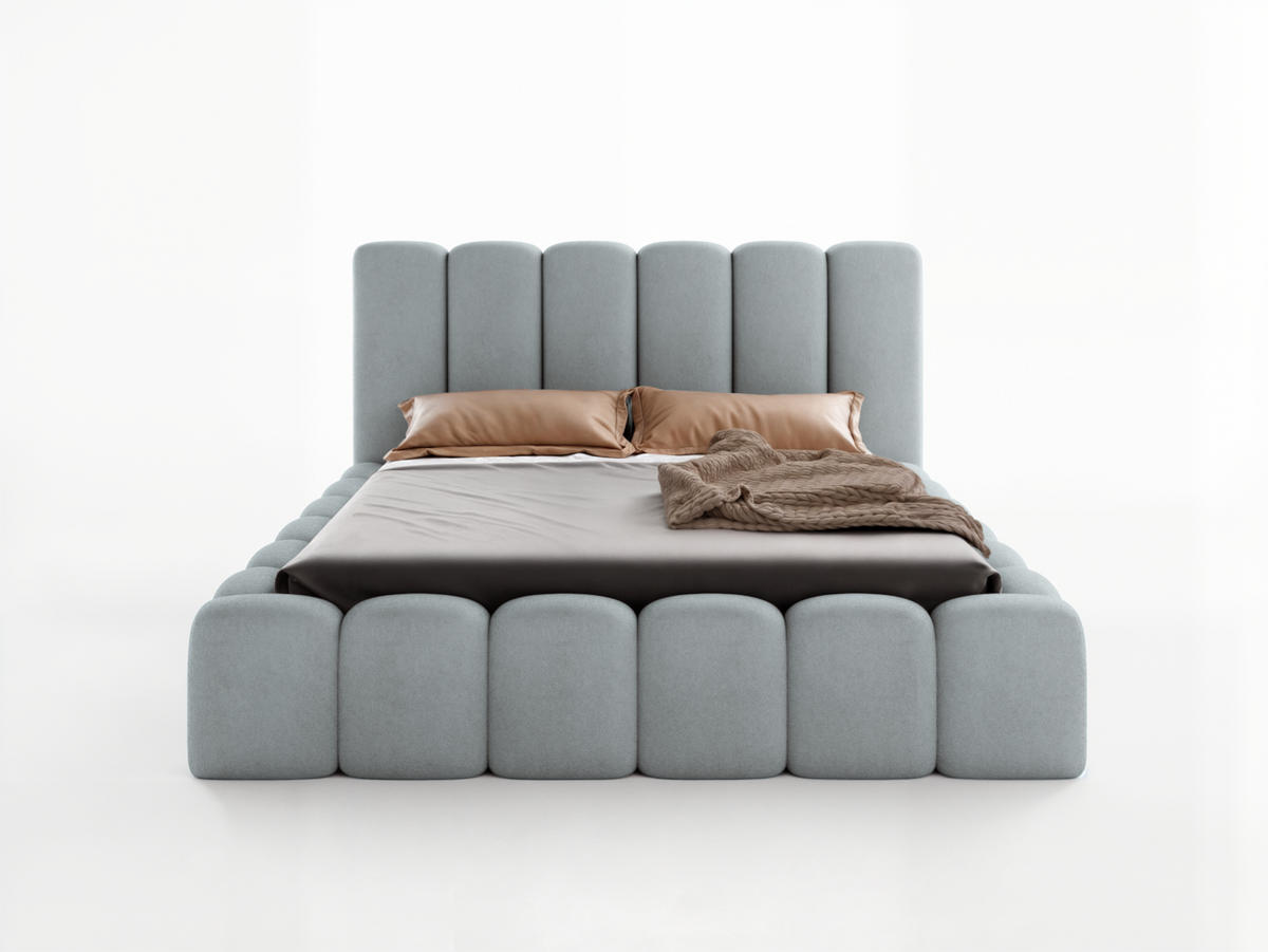 POLSTERBETT VELORA 160x200 GRAU - Grau, Textil (160/200cm) - Luxkor24