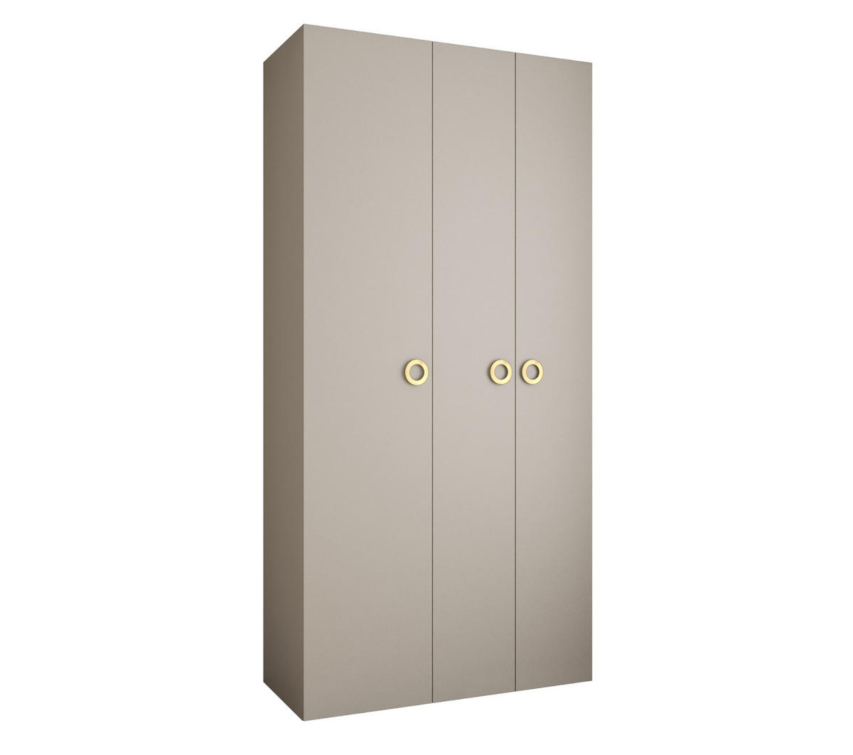 DREHTÜRENSCHRANK 245,5/120/40 3-türig - Kaschmir/Goldfarben, Holz/Metall (120/245.5/40cm) - Abiks Möbel