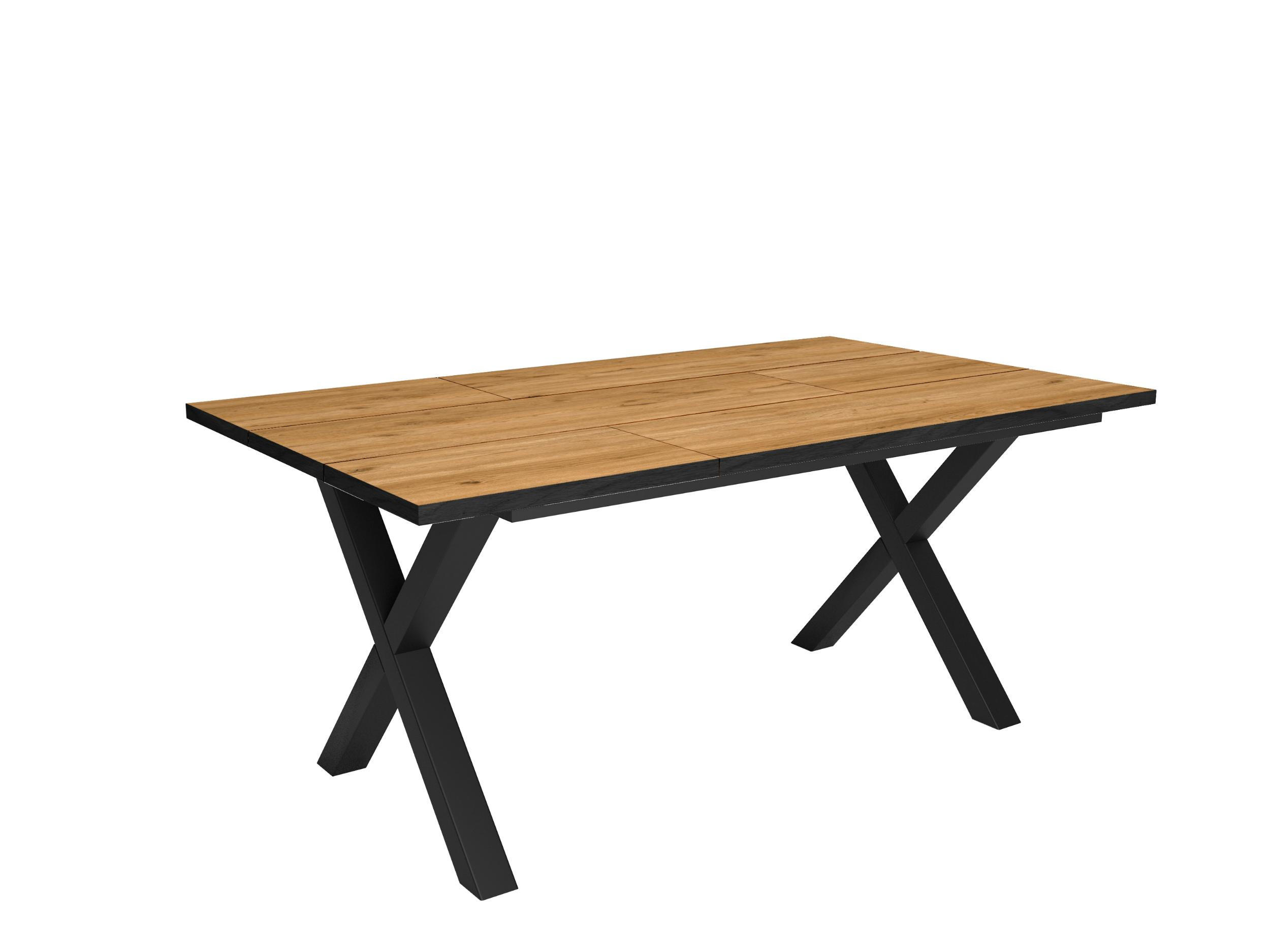 ESSZIMMERTISCH für 8 Gäste, eiche und schwarz, 167/90/75cm - Wildeiche, Holzwerkstoff (90/167/75cm) - Skraut Home