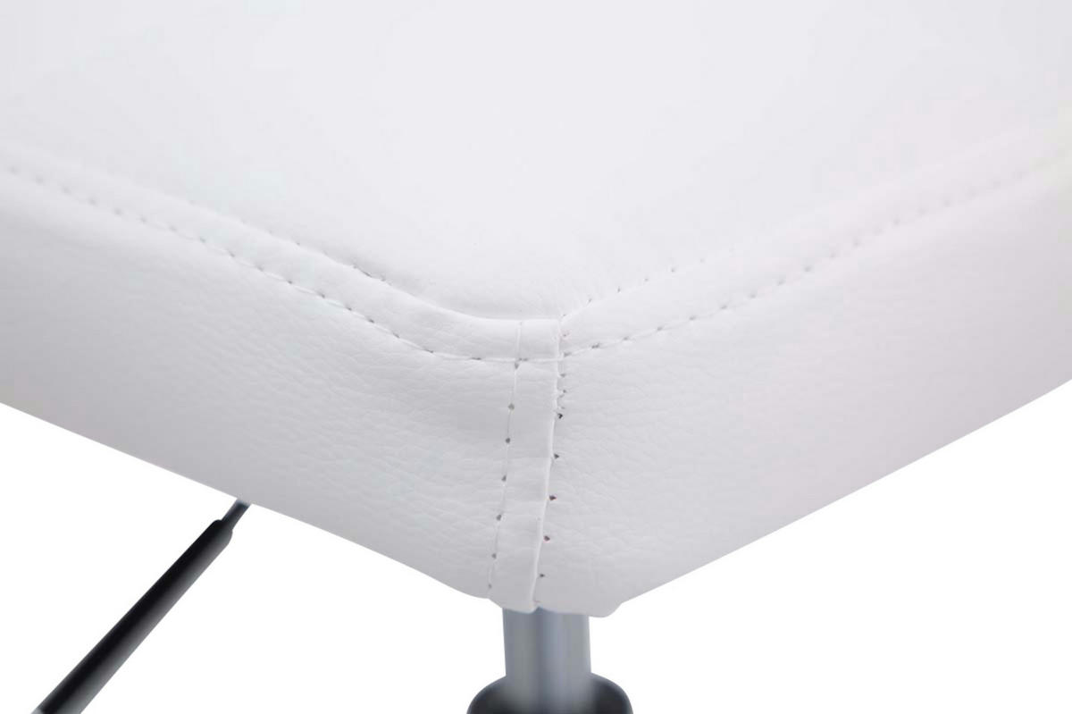 DREHSTUHL 4er Set Lederlook weiß - Chromfarben/Weiß, Textil/Metall (44/74/49cm) - CLP