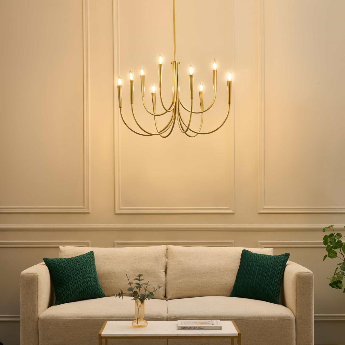 KRONLEUCHTER Kaelisma, Gold, 50cm - Goldfarben, Metall (50/80/50cm) - KOSILUM
