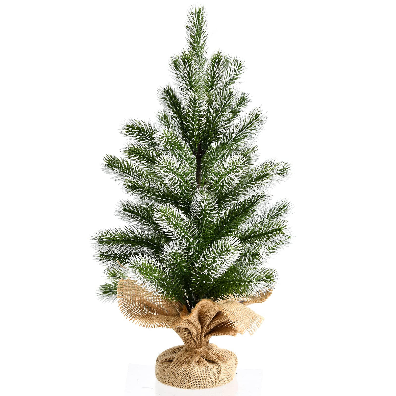 WEIHNACHTSBAUM Mini Tisch Tannenform mit Schnee 50 cm grün - Grün, Kunststoff (50cm) - COSTWAY