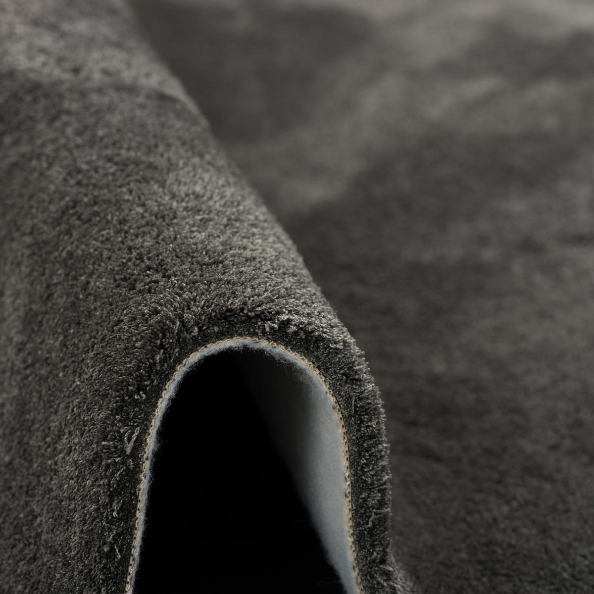 LUXUS HOCHFLOR SHAGGY TEPPICH VELVET RUND - Anthrazit, Textil (133/133cm) - Snapstyle