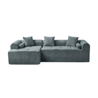 ECKSOFA 263/132.5/68 cm Blau Chenille - Blau, Textil (263/132.5cm) - Oxeza