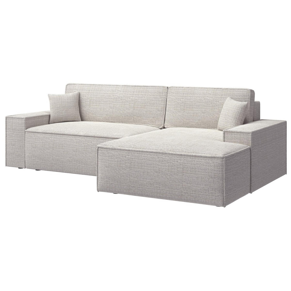 ECKSOFA Farese New Grau-Beige Chenille - Taupe/Schwarz, Kunststoff/Textil (267/167cm) - Selsey