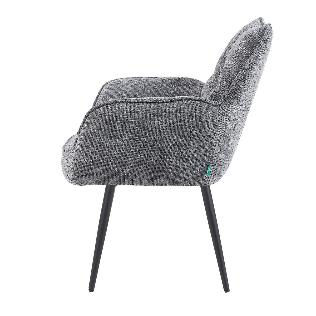 ESSZIMMERSTUHL Mika-Miro - Schwarz/Grau, Textil/Metall (59/84/66cm) - DUBI Möbel