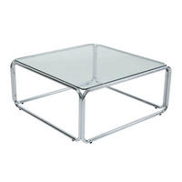 COUCHTISCH, Transparent - Transparent, Glas/Metall (90/90/40cm) - Oviala