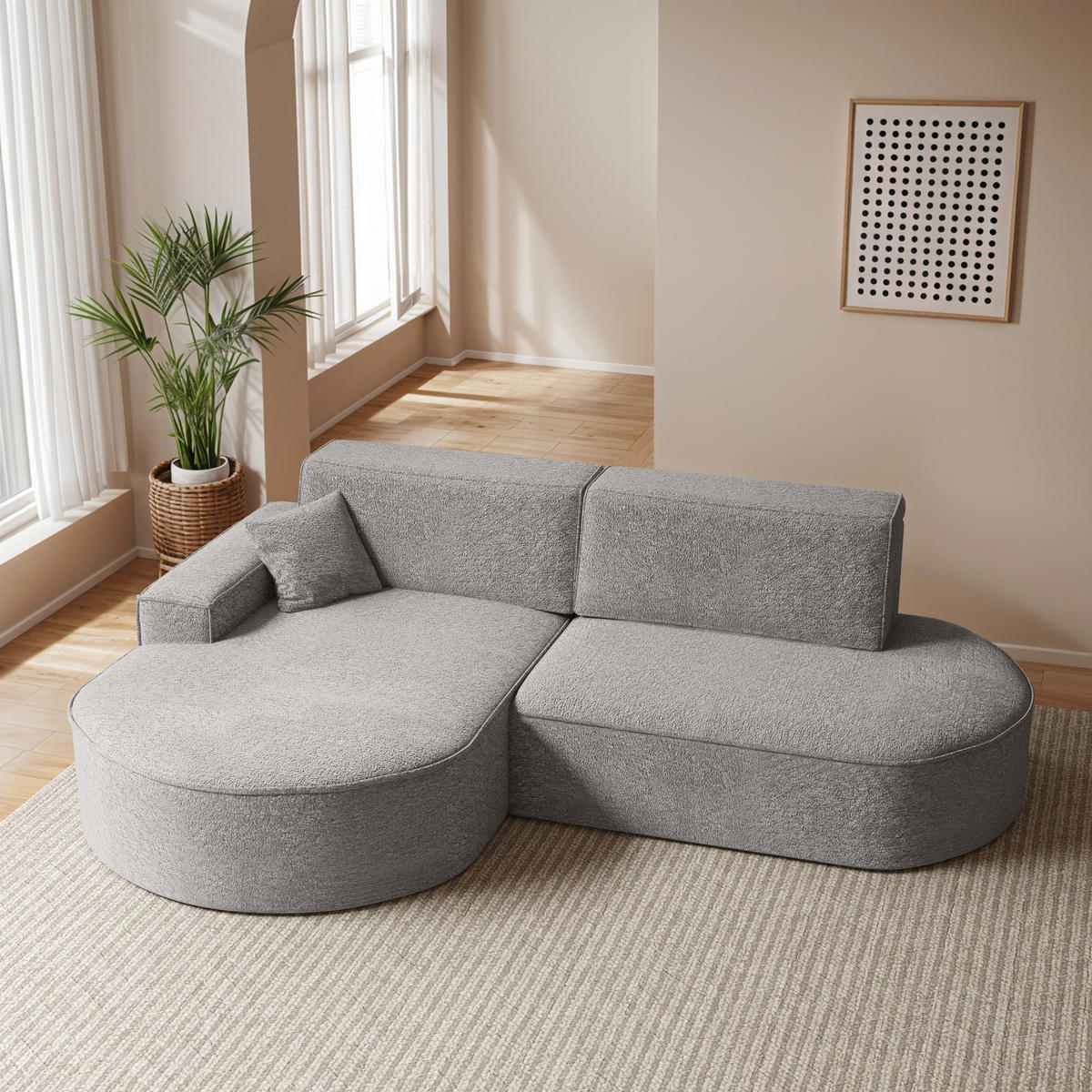 ECKSOFA Modena Pro - Komfort Und Stil stoff Arena Grau Links - Grau, Holz (278/179cm) - Kaiser Möbel