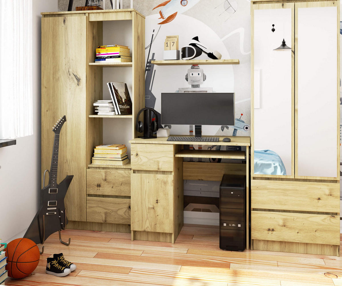 SCHREIBTISCH Artisan-Eichenfarbe 90x50x77 cm - Eiche Artisan, Holzwerkstoff (50/90/77cm) - Akord