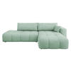 ECKSOFA Furyn O Boucle, Seite: Rechts - Schwarz/Mintgrün, Holzwerkstoff/Kunststoff (262/145cm) - MIRJAN24