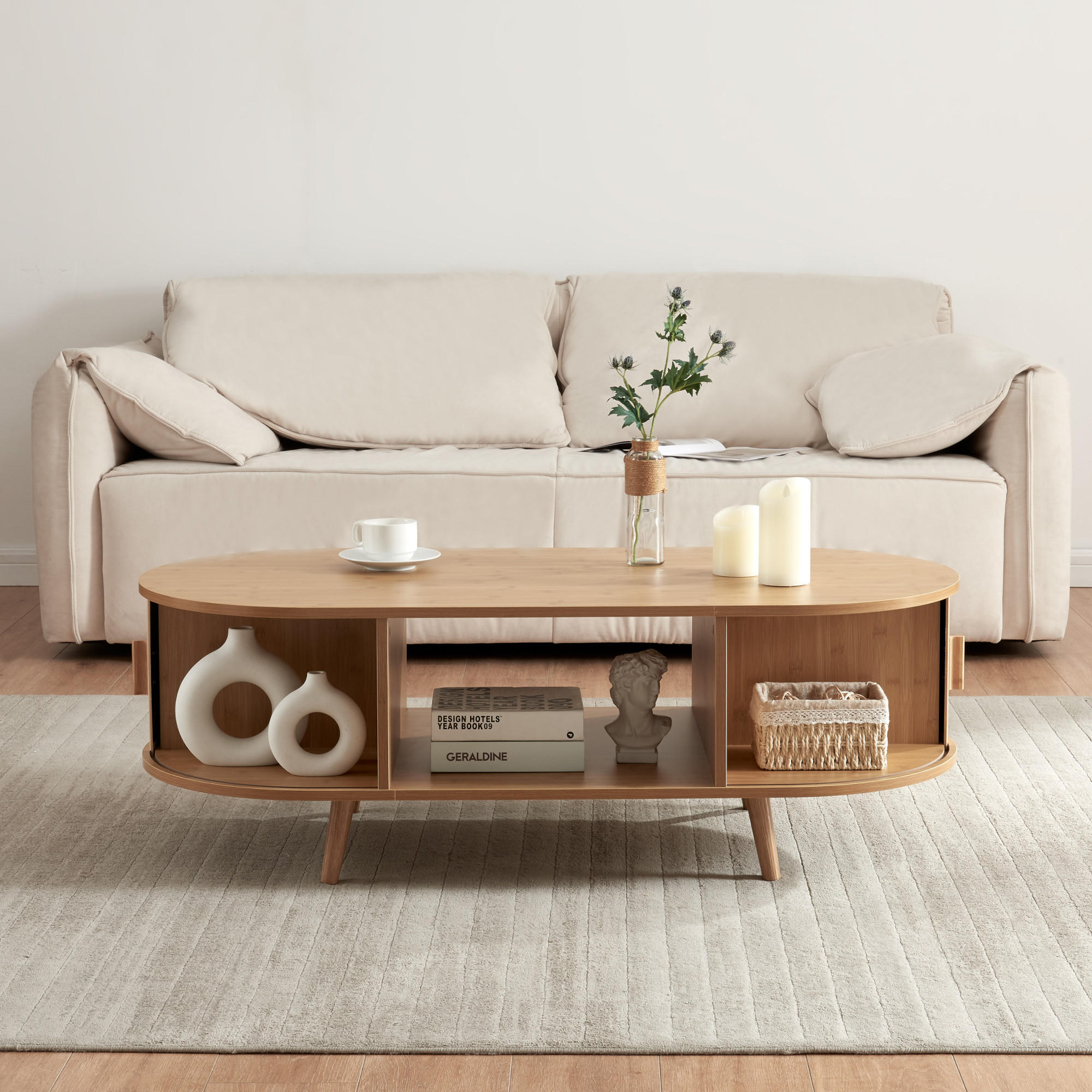 COUCHTISCH Nordkapp 120/55/40 cm - Naturfarben, Holz/Holzwerkstoff (55/120/40cm) - [en.casa]
