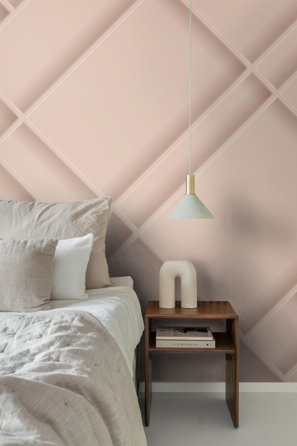 FOTOTAPETE Holzwandverkleidung 200 x 279 cm - Pink, Papier (200/279cm) - Origin Wallcoverings