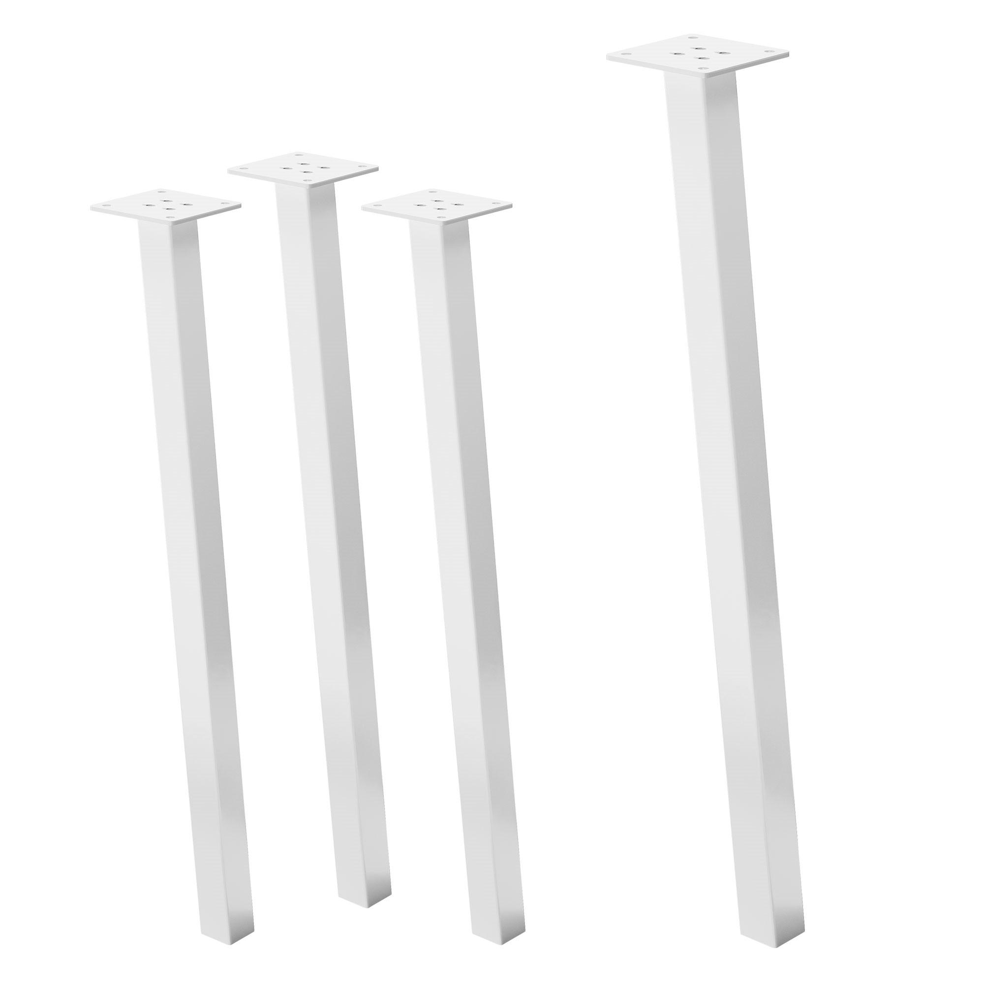 TISCHBEINE 4er Set I-96GRAD-Design H:72 cm Weiß 4x4 cm - Weiß, Metall (4/72/4cm) - ML-DESIGN