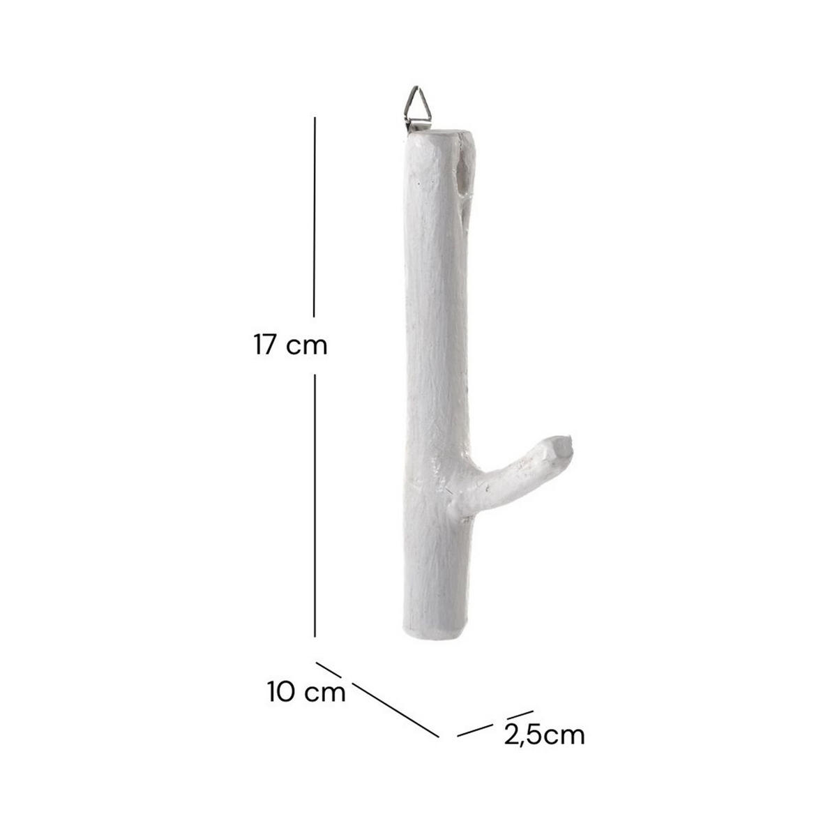 GARDEROBENHAKEN LIMB Teakholz Wurzel 06 weiß-landhaus - Weiß, Holz (2/17/10cm) - DESIGN DELIGHTS