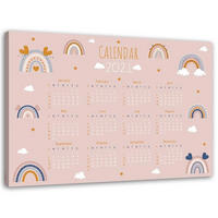 LEINWANDBILD Kinderkalender für 2021 - Pink, Textil (40/60cm) - Feeby