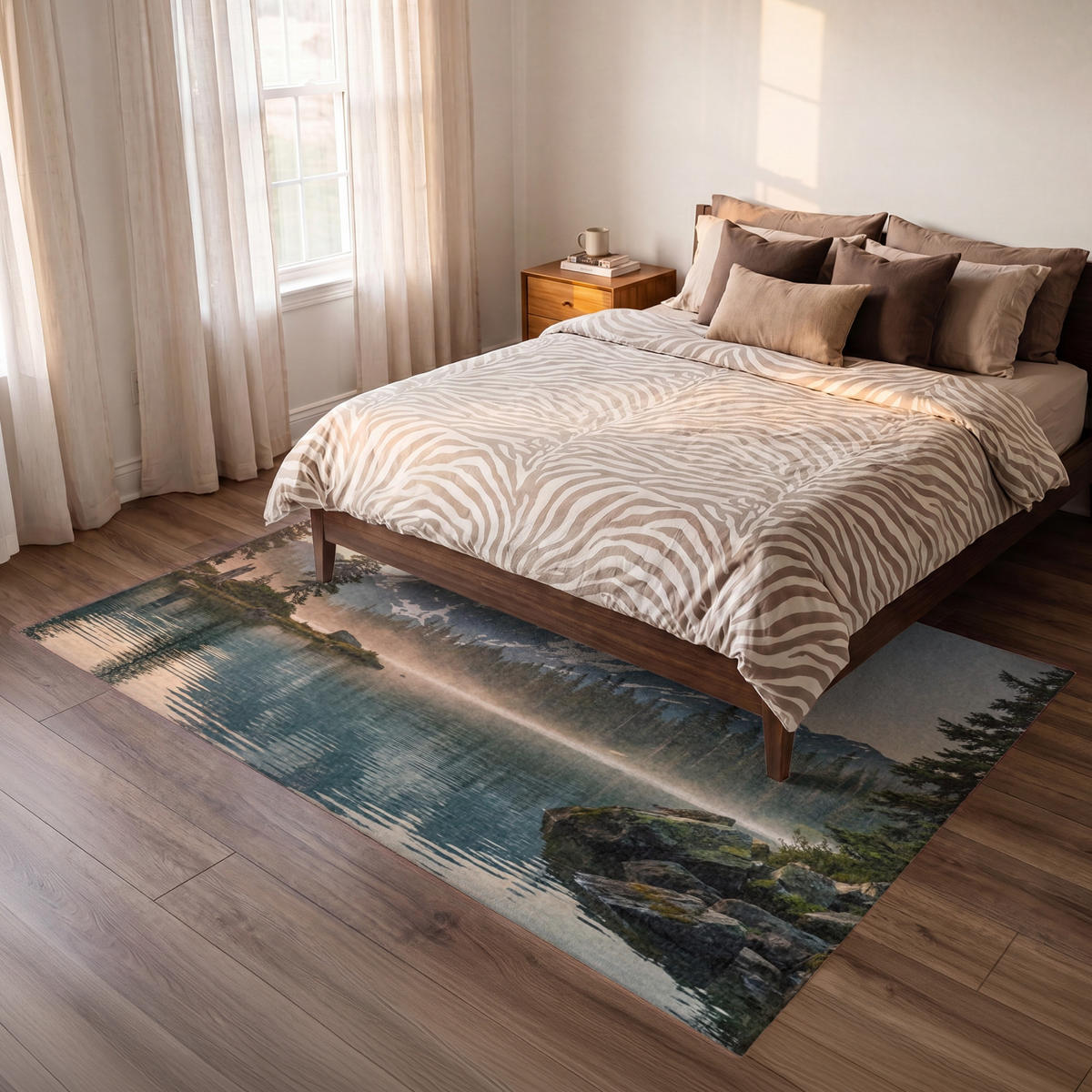 KOBERCE - Hory - Voda - Stromy - 230x150 cm - viacfarebná, textil/plast (230/0.4cm) - OnlyWow