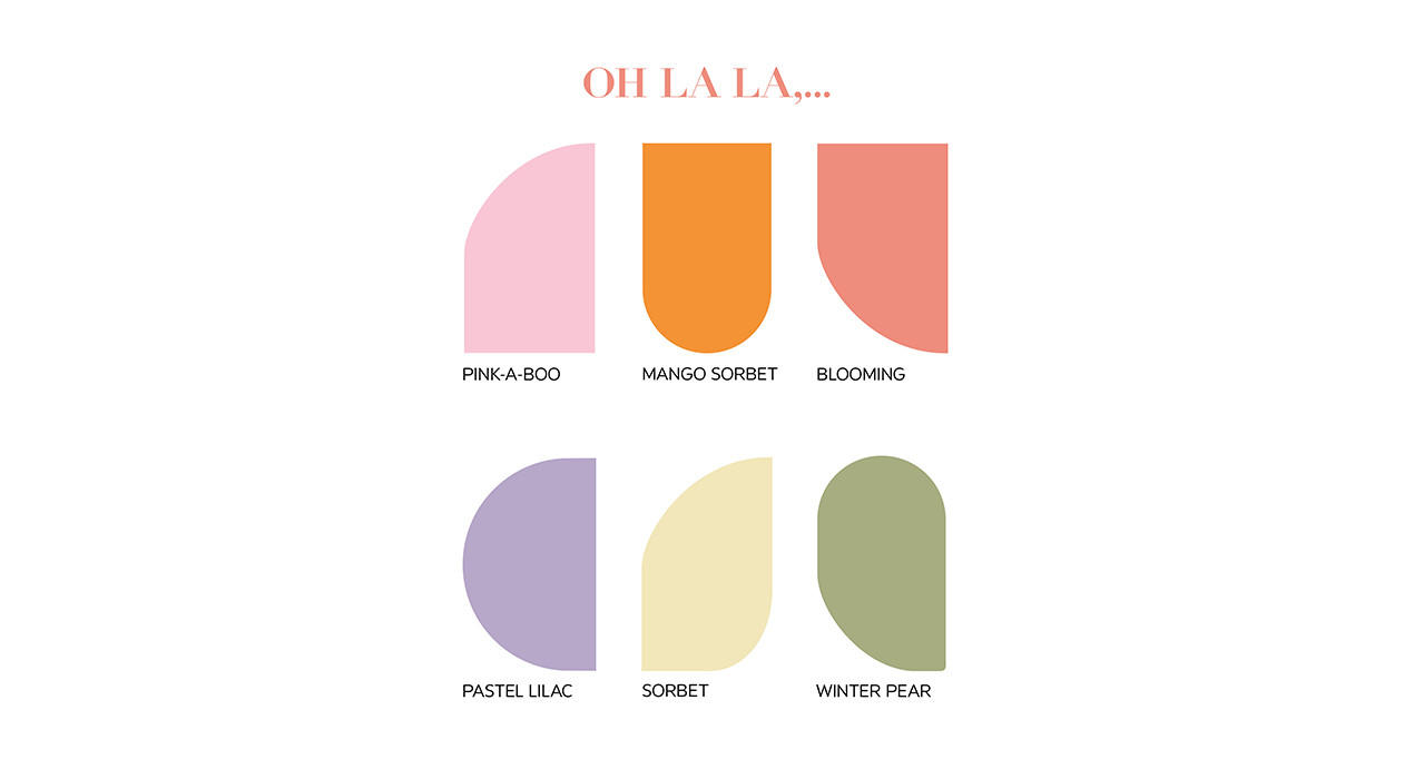 OH LA LA,... Pink-a-Boo - Mango Sorbet - Blooming - Pastel - Winter Pear Lilac - Sorbet