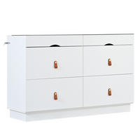 KOMMODE DE-37932 mit 6 Schubladen und Glasplatte Weiß - Weiß, Holzwerkstoff (120/78/40cm) - ComfortXL