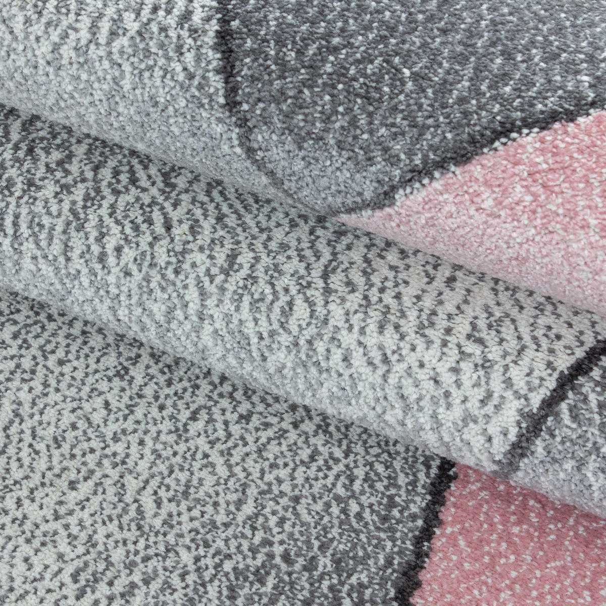 TEPPICH Kurzflor Geometrisch Polypropylen Wohnzimmer Pink Läufer 80x150 - Rosa, Textil (80/150cm) - KADIMA DESIGN