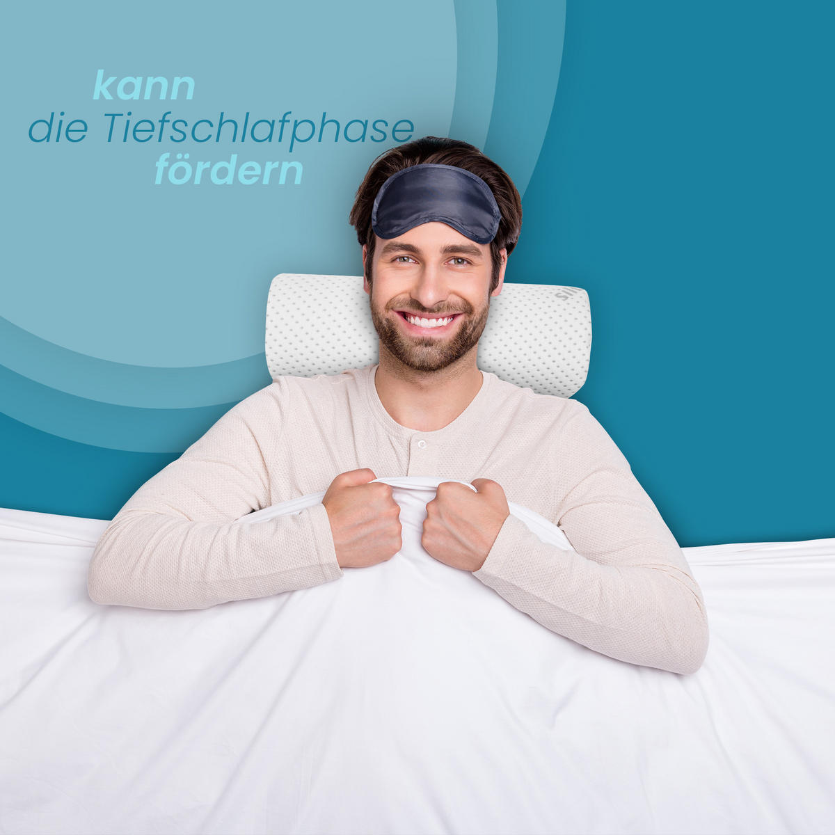 NACKENKISSEN Memory Foam ( Halbrolle / 40x20x10cm) Viscoelastische Kopfkissen - Silver Protect Bezug "antimikrobiell" abnehmbar - Öko-Tex - Weiß, Textil (20/40cm) - Bestlivings