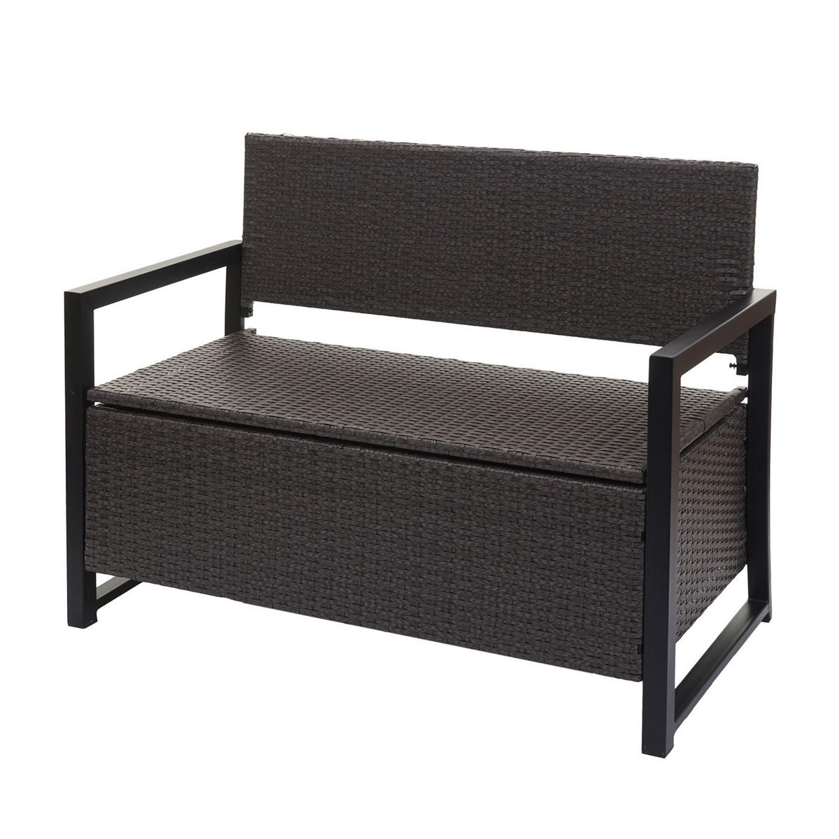 POLY-RATTAN 2ER SITZBANK Grau, Schwarz - Schwarz/Grau, Kunststoff (117/87/57cm) - MCW