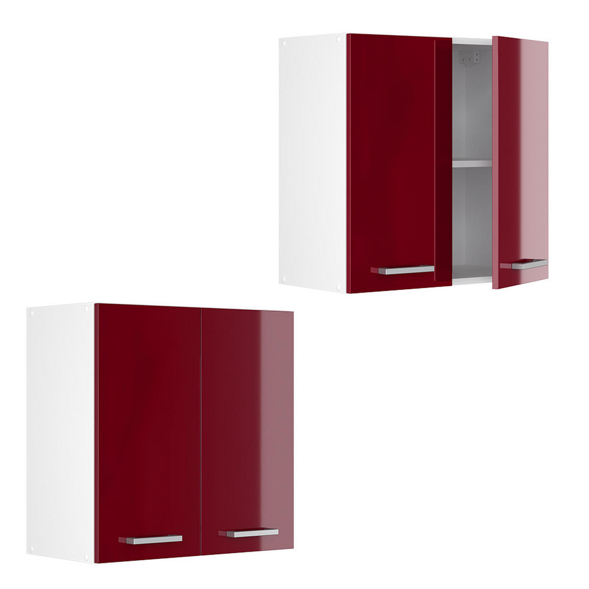 HÄNGESCHRANK R-Line Rot Hochglanz 60 cm - Rot/Weiß, Holzwerkstoff (60/60/31cm) - Vicco
