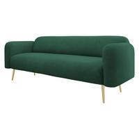 SOFA Nami 3 - Goldfarben/Grün, Holz/Textil (204/75/71cm) - MIRJAN24
