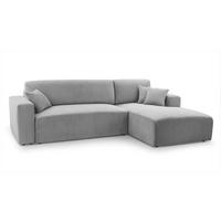 ECKSOFA L Form Catea Hellgrau 279/145/84 cm Rechts mit Schlaffunktion - Hellgrau/Schwarz, Kunststoff/Textil (279/145cm) - AX Living