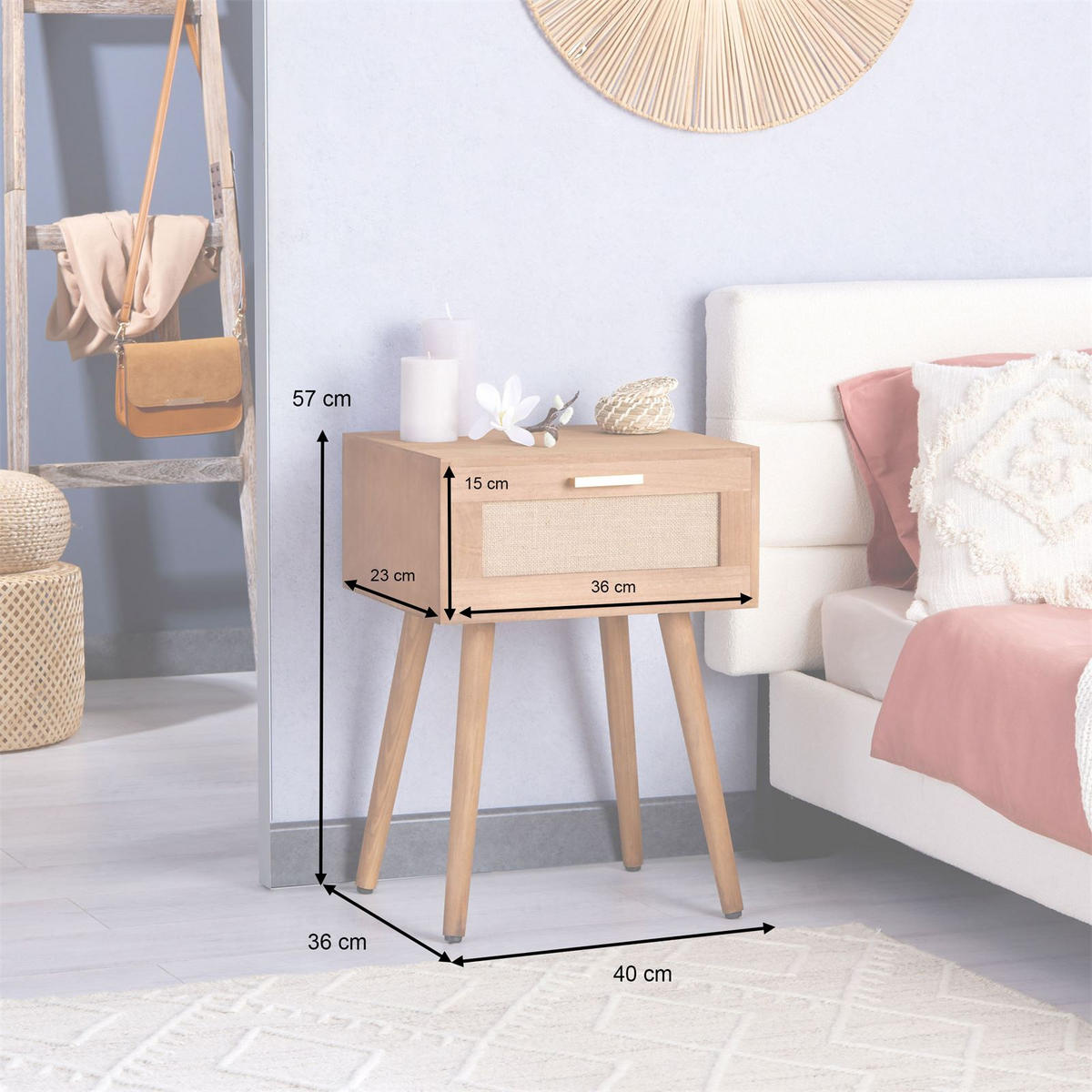 NACHTTISCH KIRAN braun - Braun, Holz (40/57/36cm) - CARO-Möbel