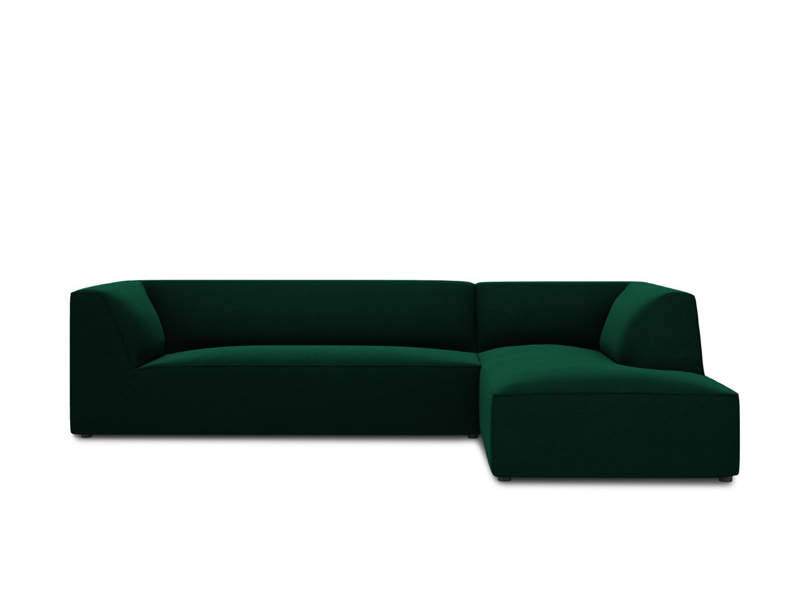 ECKSOFA rechts Ruby aus Samt flaschengrün 4 Sitzplätze - Grün, Textil (180/273cm) - Micadoni