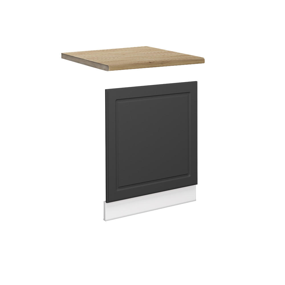 FRONTPANEL Fame-Line Antracit guld 60 cm , AP Oak Antracit, Vit 67.4/60/60 cm