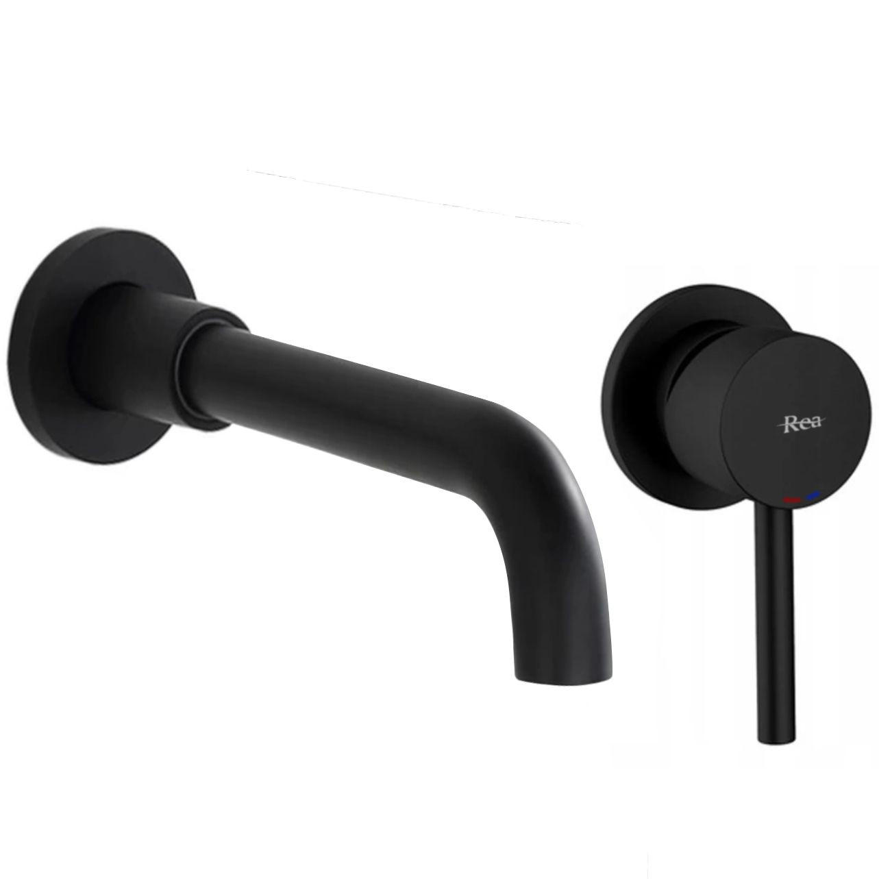 UNTERPUTZ Armatur Rea Lungo Long Black Matt+ibox - Schwarz, Metall (20/11/20cm) - REA