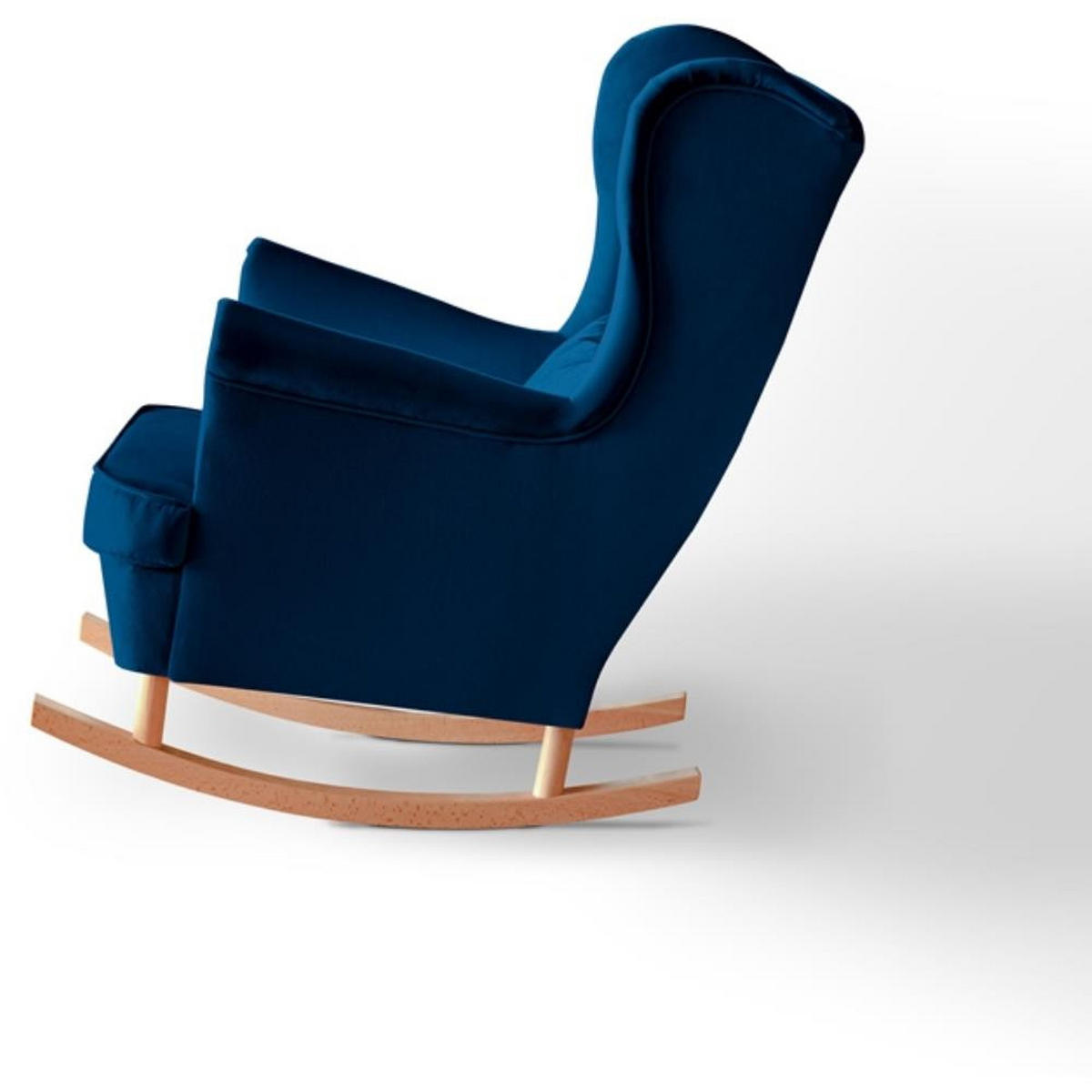 SCHAUKELSTUHL Fabio dunkelblau mit Buchenbeinen - Buchefarben/Dunkelblau, Textil (82/103/108cm) - Beautysofa