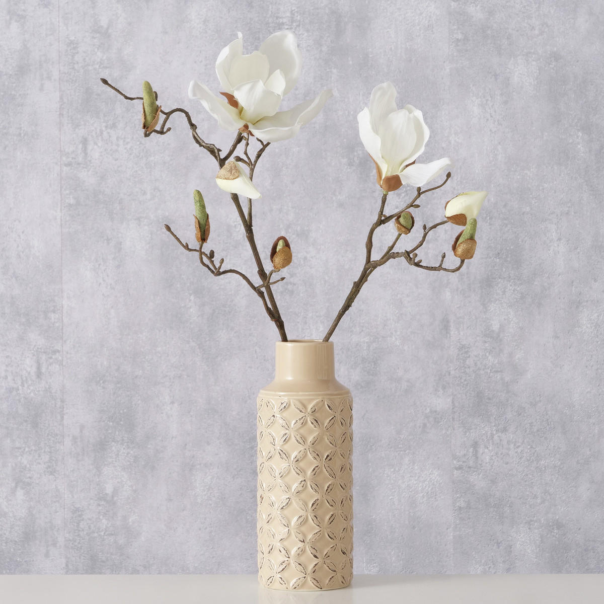 KERAMIKVASE Captura 21 cm - Beige, Keramik (21cm) - Boltze Home