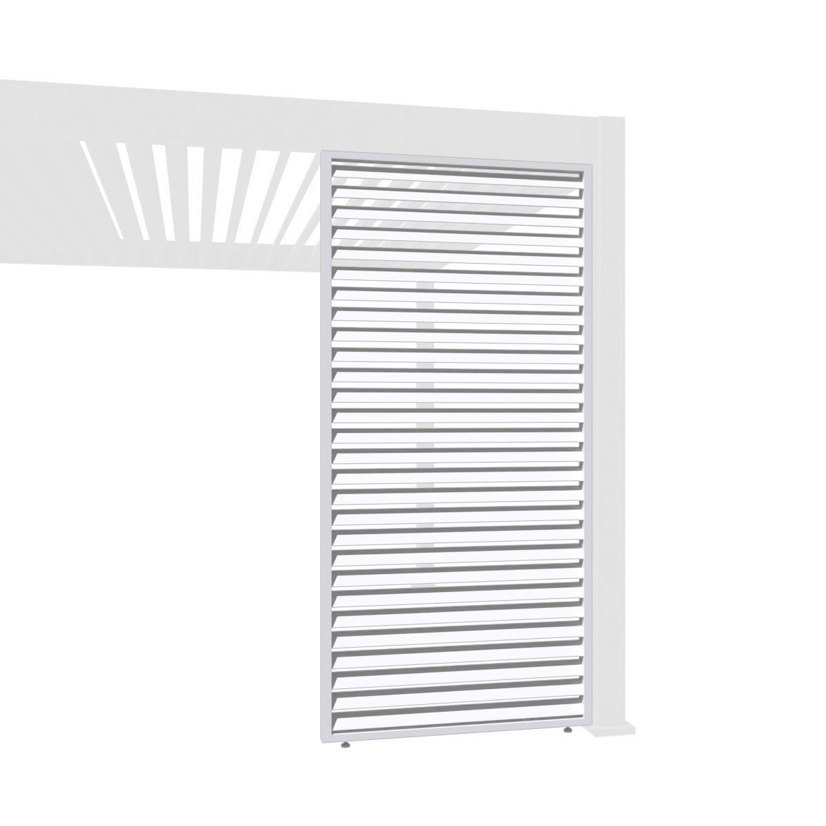 LAMELLENWAND für Pergola horizontal aus Aluminium 123cm Weiß - Weiß, Metall (123/234/6cm) - WEIDE