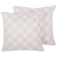 DEKOKISSEN 2er-Set Weiß 45/45 cm Verbena - Weiß, Naturmaterialien/Textil (45/45cm) - Beliani