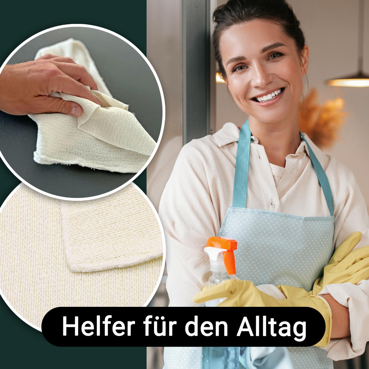 REINIGUNGSTÜCHER, 20er-Set, 80% Baumwolle, 20% Polyester, Weiß - Weiß, Naturmaterialien (40/40cm) - Zollner