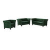 SITZGARNITUR 3+2+1 Chesterfield Fusion Grün Samt - Smaragdgrün/Braun, Holz/Textil (237/75/82cm) - S-Style Möbel