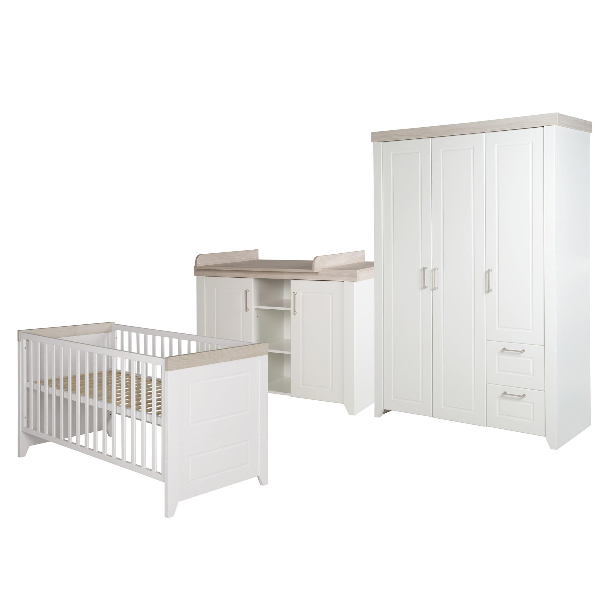 BABYZIMMER-SET Felicia I, 3-teilig - Weiß, Holzwerkstoff (76/82/144cm) - Roba