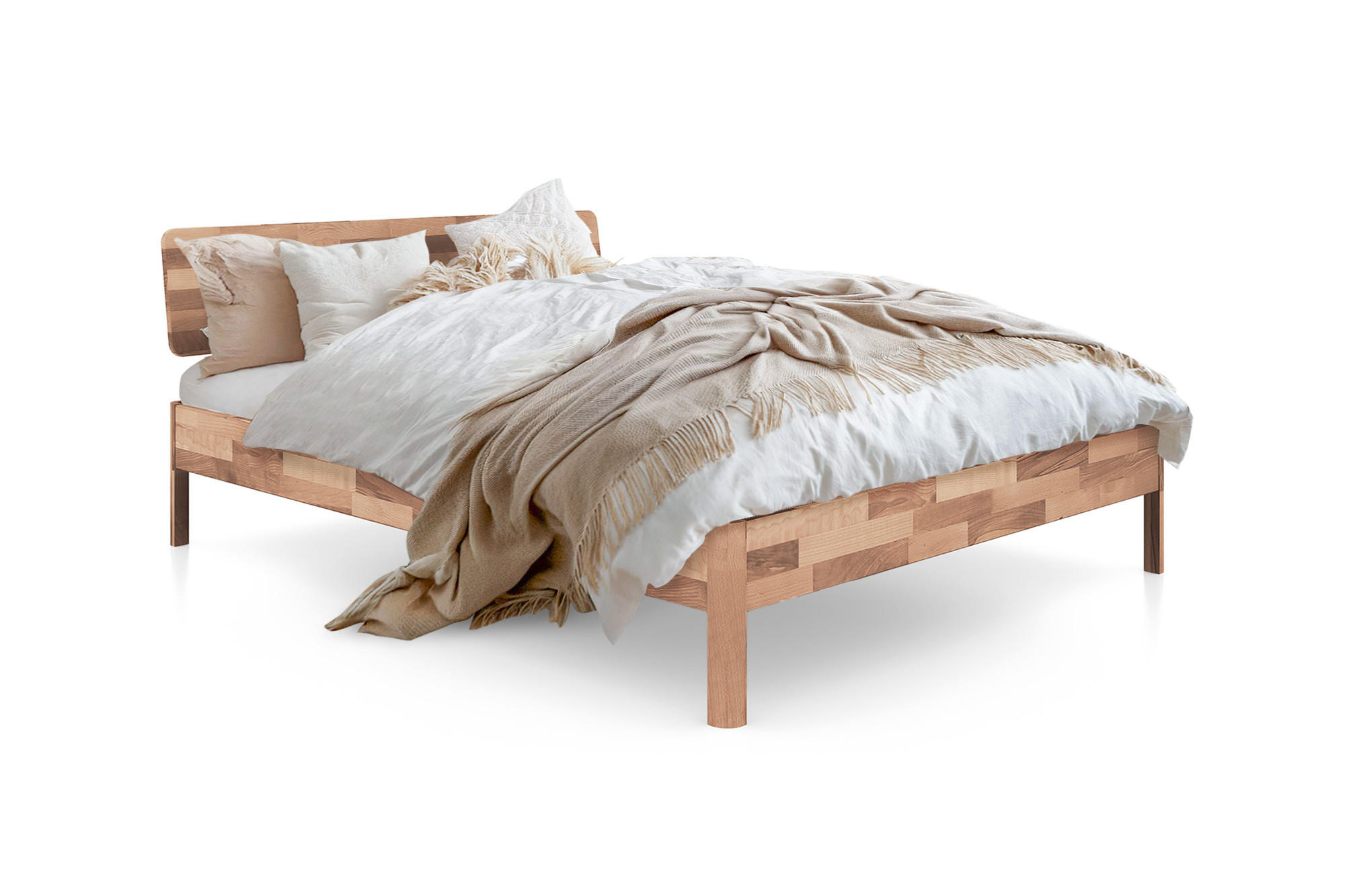 MASSIVHOLZBETT PENNY 180x200 MIT HOLZKOPFTEIL Kernbuche - Kernbuche, Holz (180/200cm) - byoak