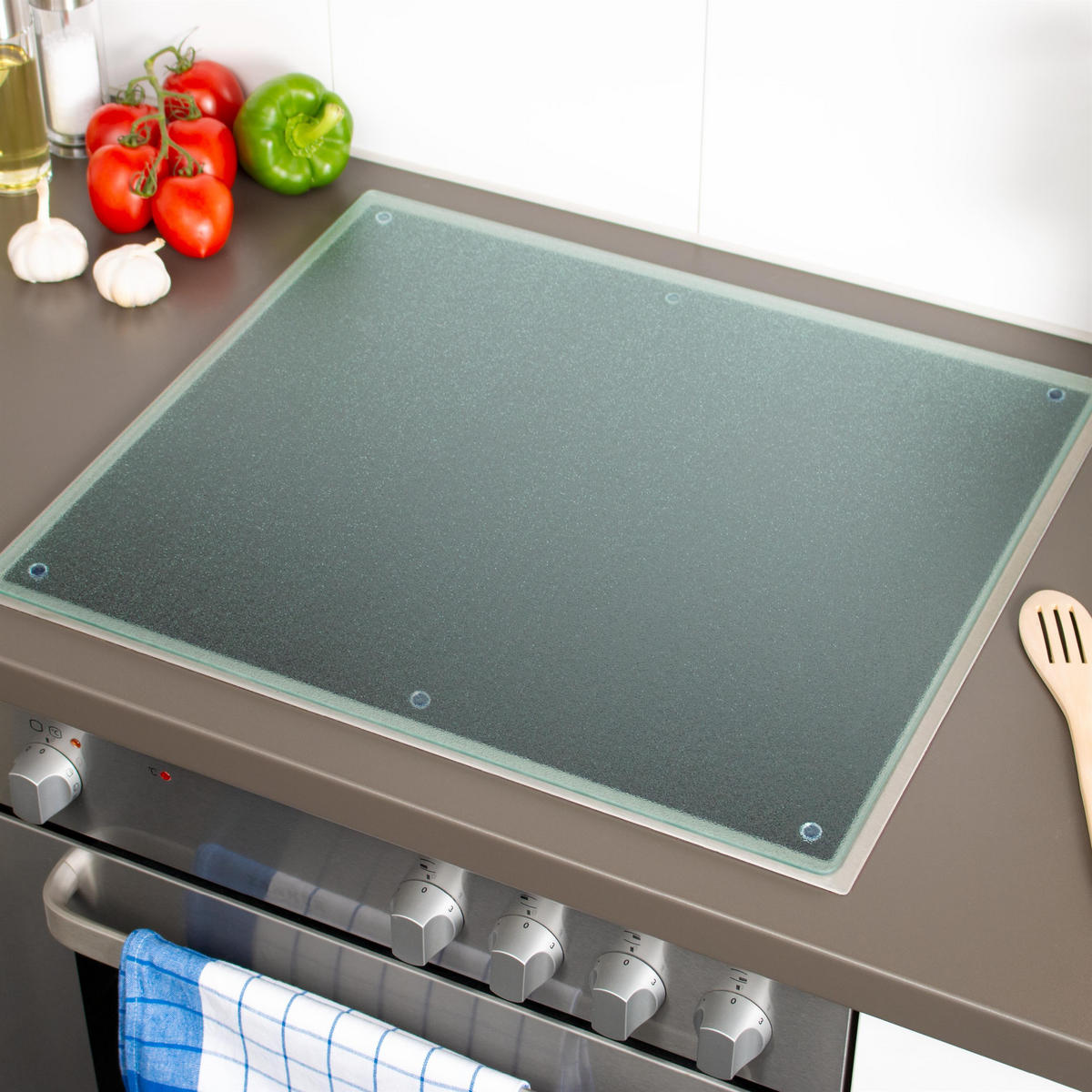 HERDABDECKPLATTE, transparent - Transparent, Glas (55.7/0.5/50cm) - bremermann