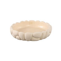 SCHALE Mikay Weiß 40/40/9cm - Weiß, Stein (9cm) - PTMD Collection