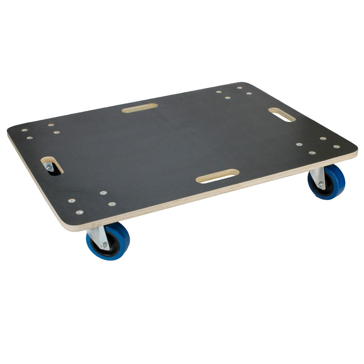 TRANSPORTROLLER mit 4 Rollen 60x80 cm Traglast 800kg Siebdruck Holzplatte Schwarz - Anthrazit, Holzwerkstoff (80/60/14.5cm)